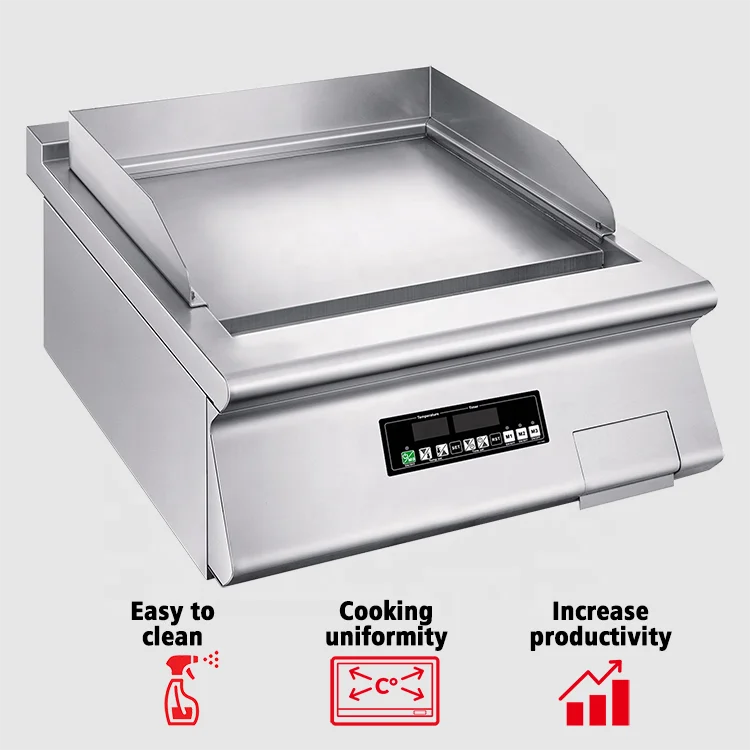 Commercial Electric Induction Griddle Restaurant Stainless Steel