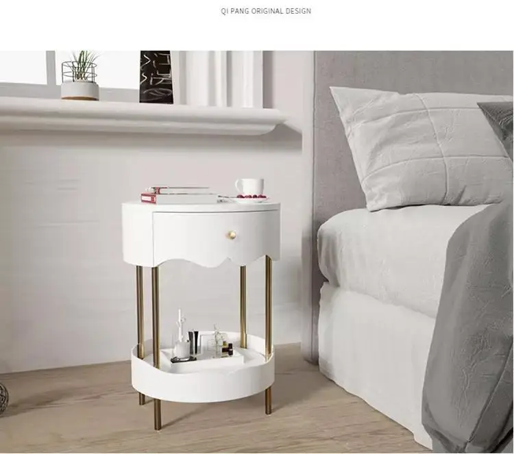 New light luxury Nordic bedside table bedroom small white  beside table