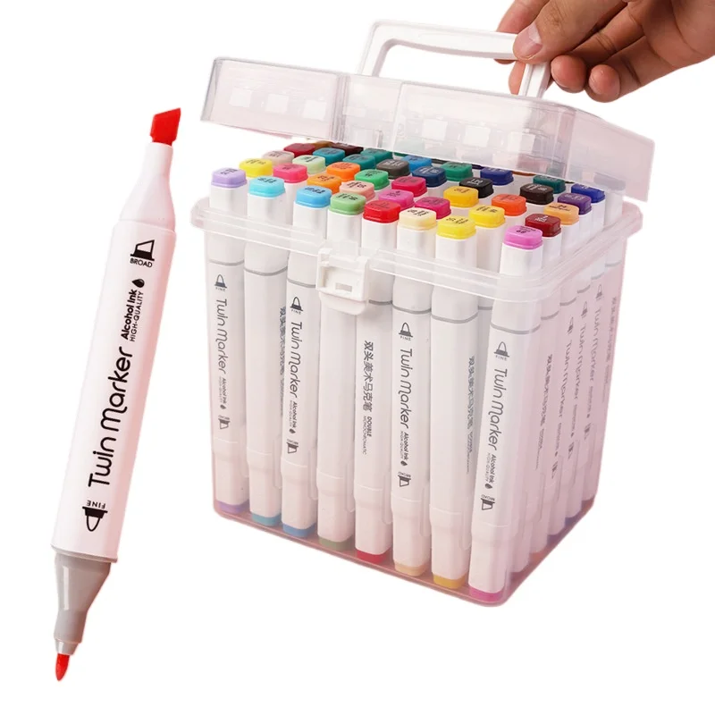 Двусторонний художественный маркер для рисования студенческие канцелярские маркеры разноцветные граффити набор маркеров