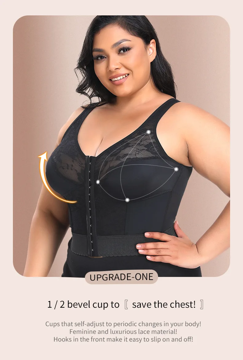 Zoyiame Full Coverage Bra Plus Size Tummy Control Shapewear Faja Bra