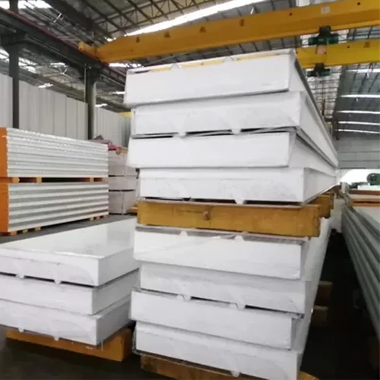 Lightweight 200mm EPS Core Sandwich Roof Panel Fire Water Resistant Features Eco-Friendly for Cold Room Warehouse Applications