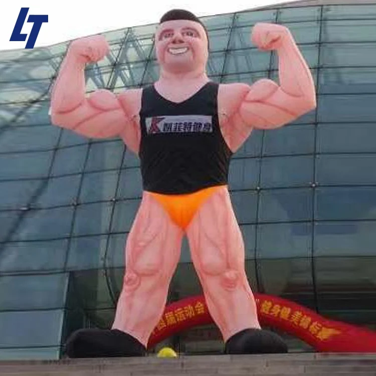 户外巨型充气健身肌肉男健身俱乐部促销