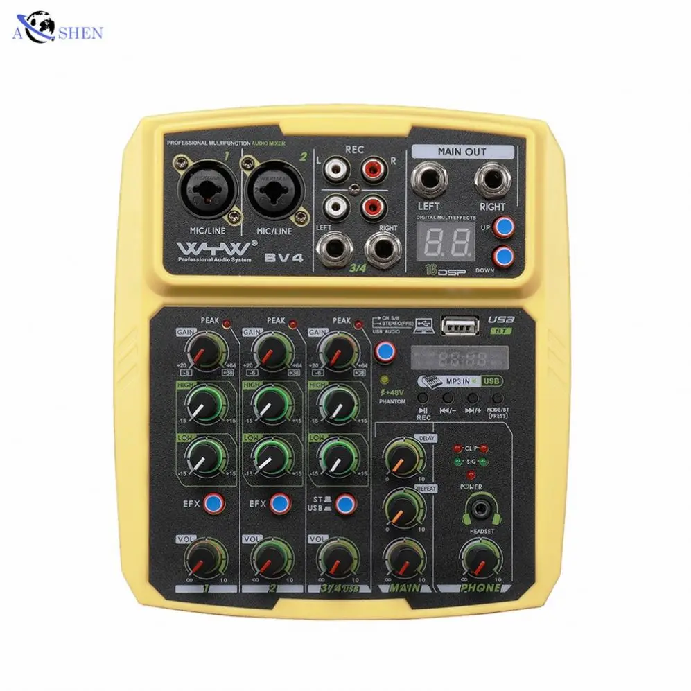 ミニUSB4チャンネルサウンドミキサーUSBサウンドミキシングコンソール