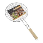 New Design Nonstick Grill Net Round Fish Grill Basket for Chicken Fish Vegetables