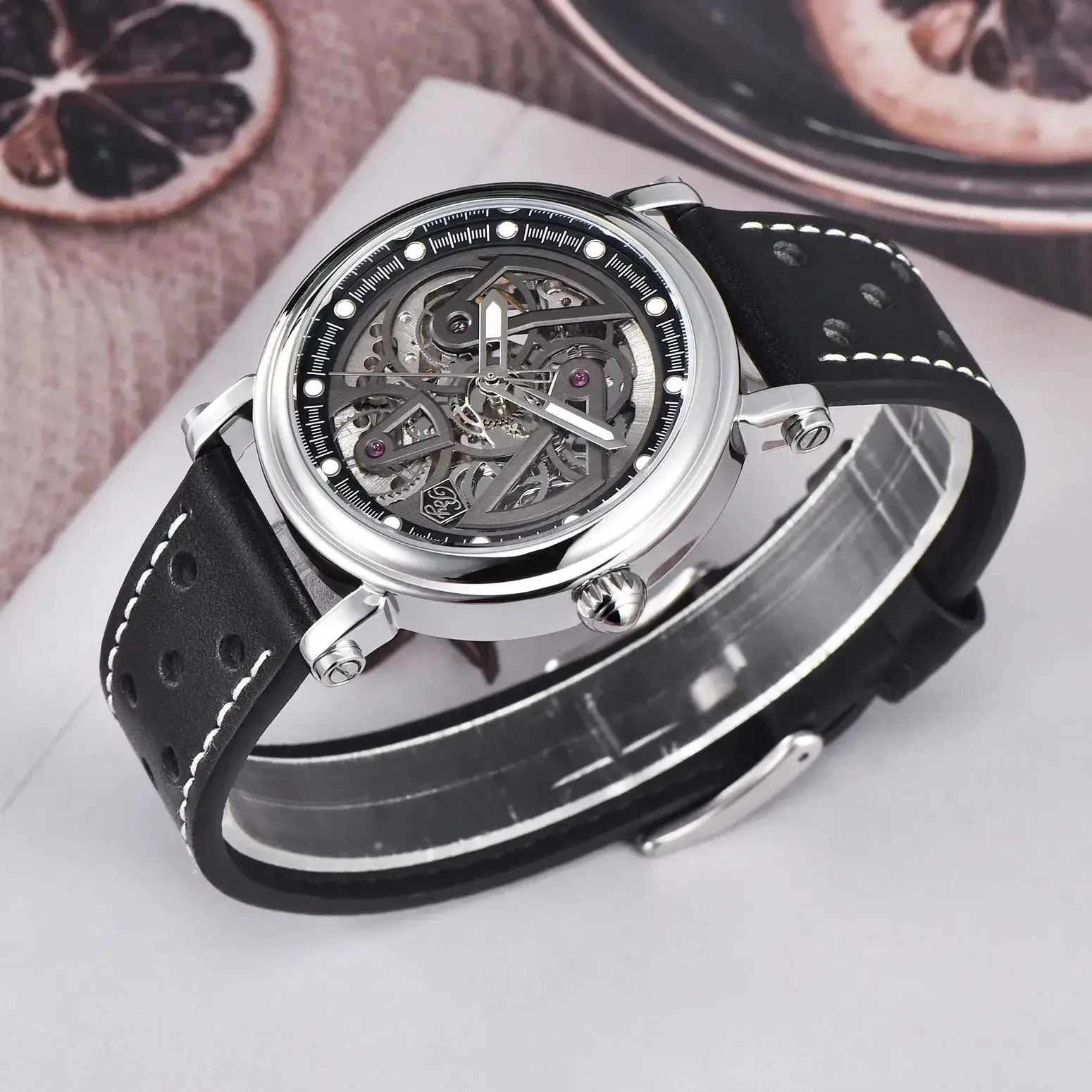 BENYAR 5202 uomini orologi meccanici nuova vendita calda orologio  automatico Business di lusso in vera pelle da uomo scheletro orologi da  polso