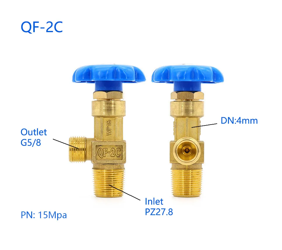 Gas Cylinder Valve Qf-2c Carbon Dioxide Brass Valve For Oxygen Cylinder ...