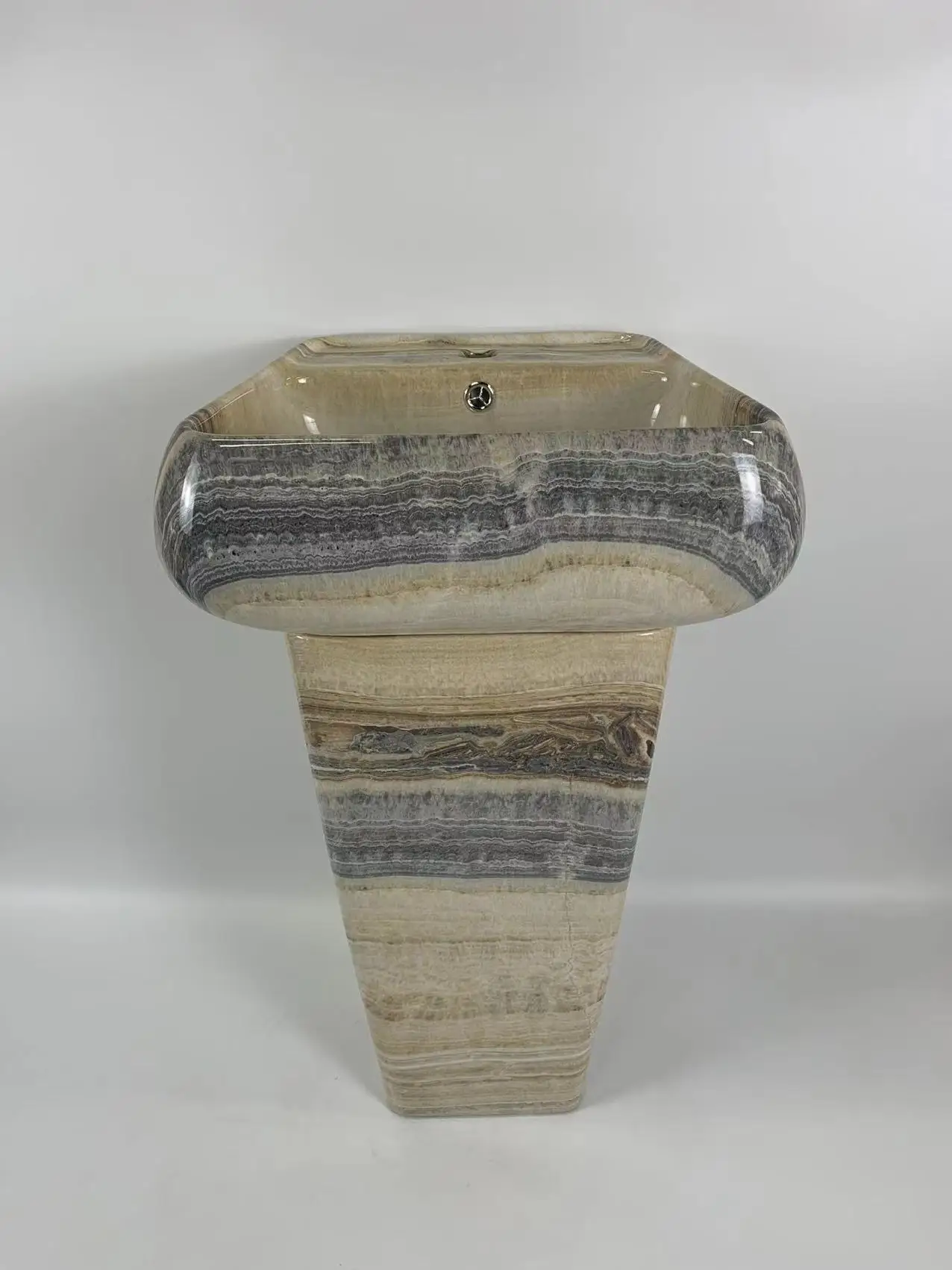 Hotel home natural marble ceramic pedestal washing basin sinks for bathroom supplier