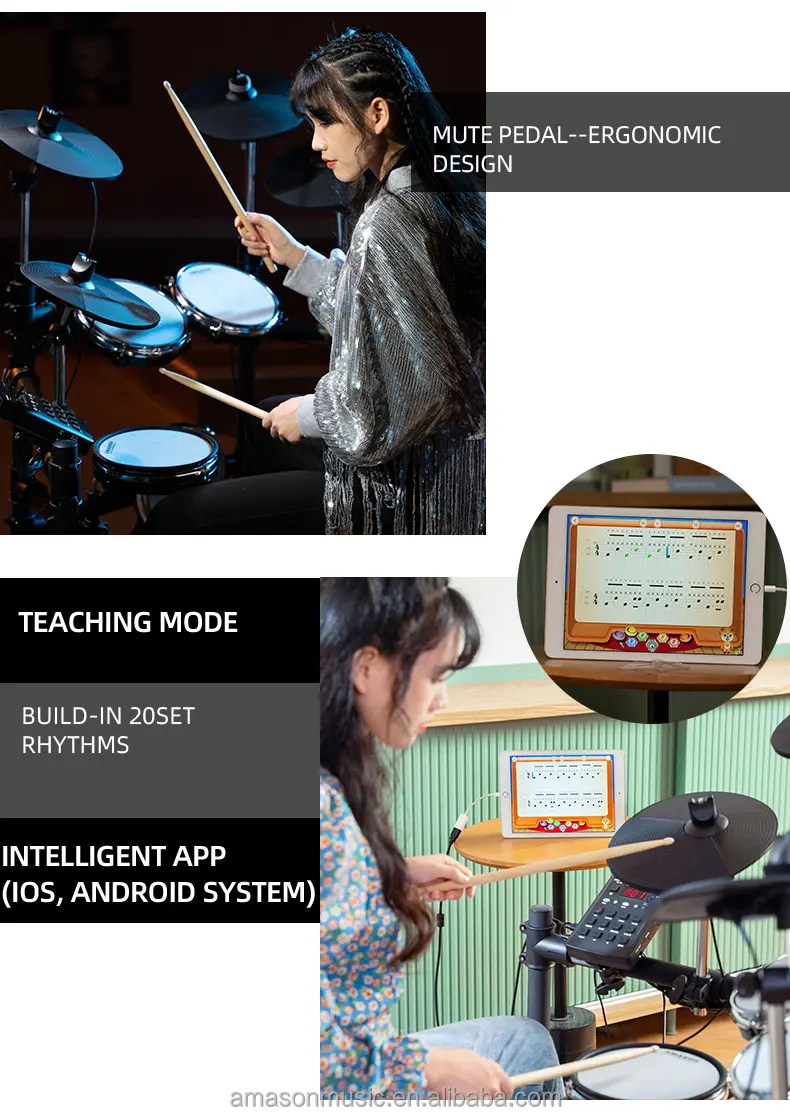 Flykeys Midi Electric Drum 5 Drums And 4 Cymbals Professional Musical