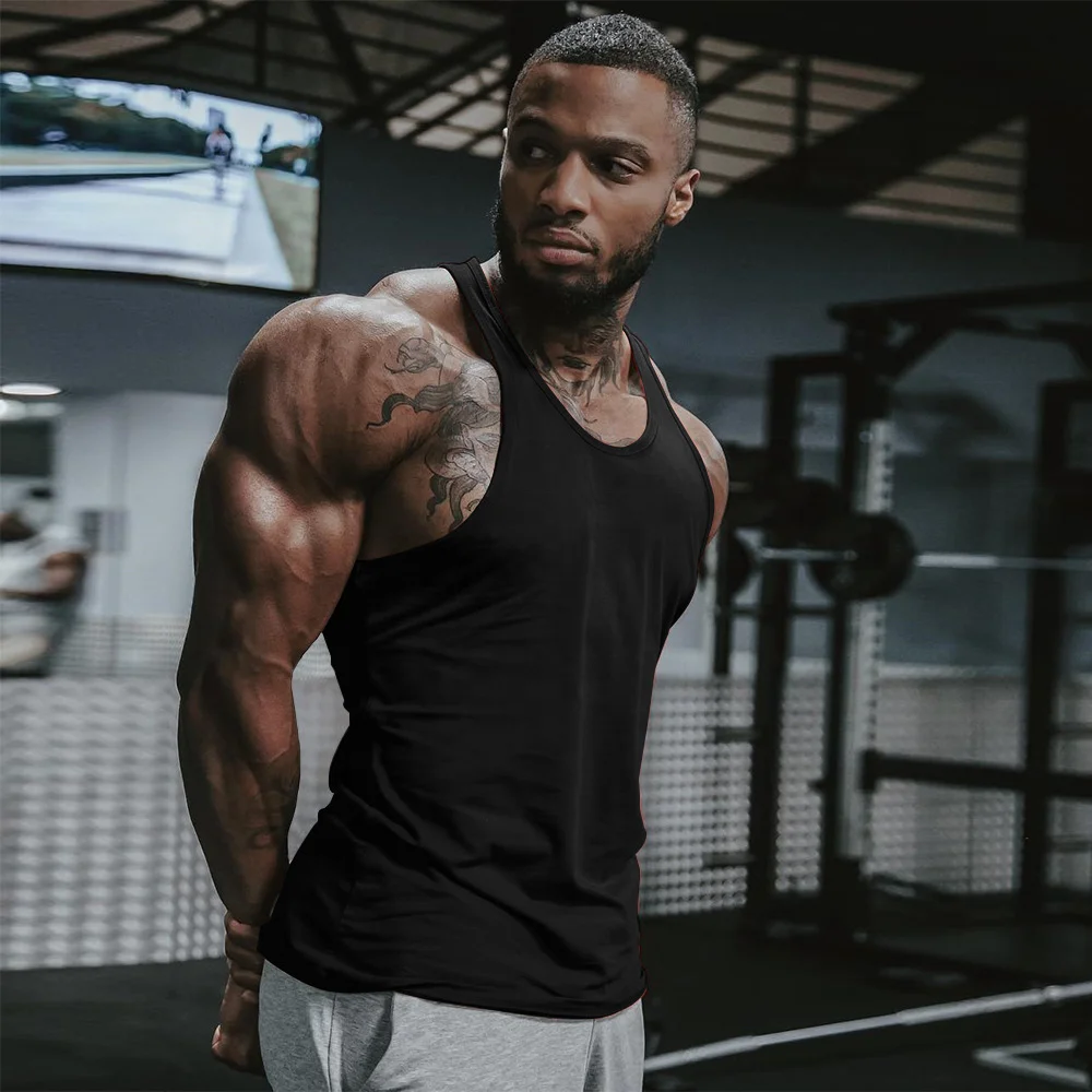 JL-0215E Wholesale Muscle Shirt Stringer Tank Top Men Tank Tops Bodybuilding Fitness Vest