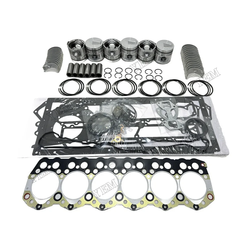 For Mitsubishi S6S Rebuild Kit Piston + Ring + Full Head Gasket + All Bearings