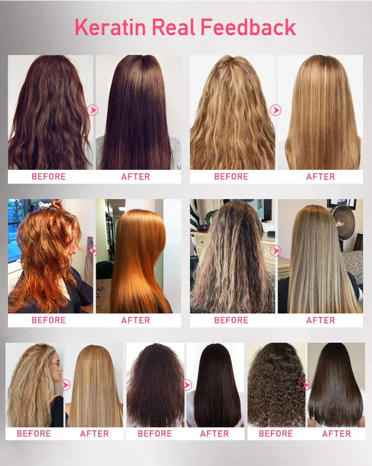 Professional Salon Brazilian Keratin Hair Care Straightening Cream Damage  Repaired Hair Care Set