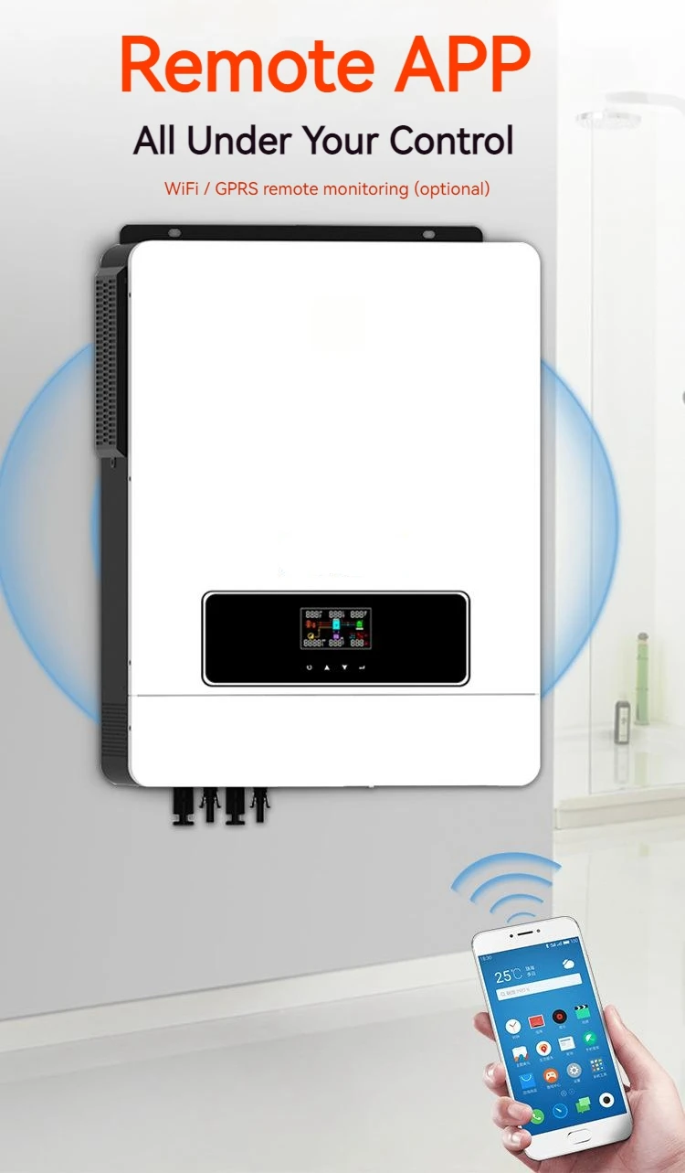 DEMUDA 8.2KW 10.2KW 48V 220VAC Pure Sine Wave Solar Hybrid Inverter Dual MPPT Inverter Charger For Solar Energy System