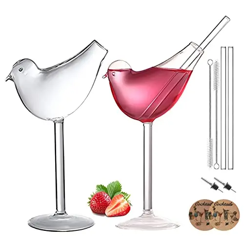 Cocktail Glass Bird Glasses Drinking Bird Shaped Cocktail Wine Glass  5Oz/150Ml S