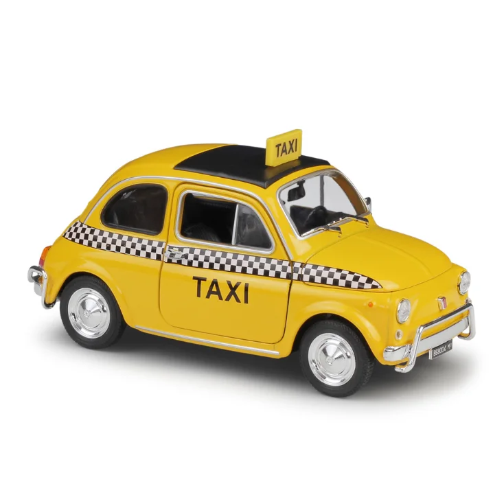 ウェリー1:24ヌオーバフィアット500タクシー模造合金車モデルおもちゃ