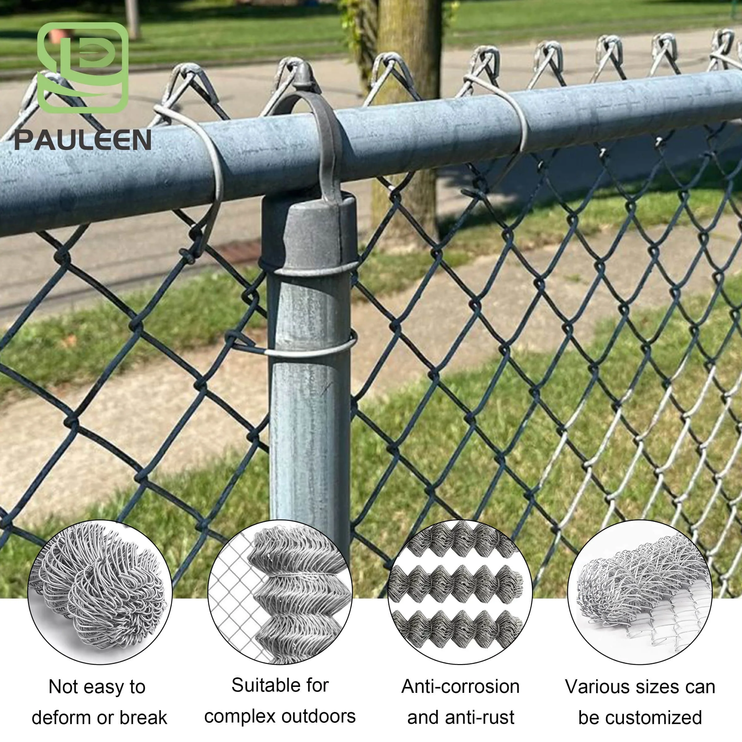 Galvanized Diamond Shape Wire Chain Link Fence 8ft Chain Link Fence 10ft  Chain Link Fence for Courtyard