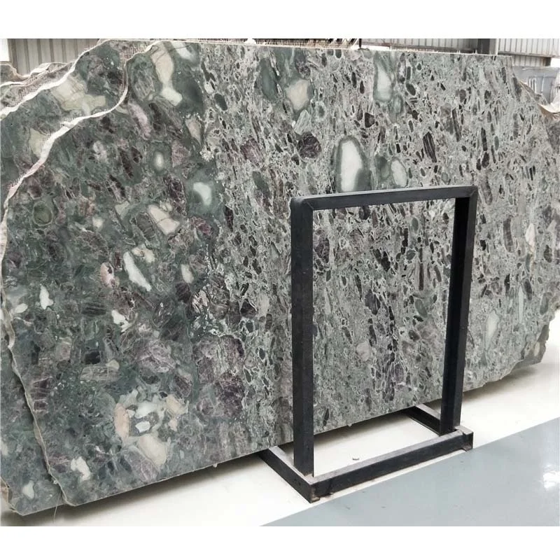 슬래브 형 거실 바닥 및 벽 타일 – 다크 그린 대리석