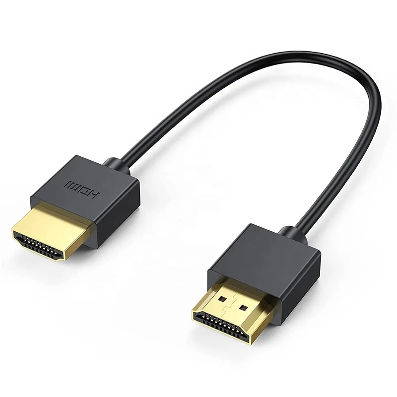 Xput черный HDMI кабель 15 см 20 см 30 см 50 см 100 см короткий ультра тонкий позолоченный 4 К 2,0 В 1080P HDMI штекер-штекер