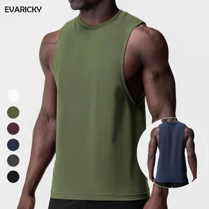 Evaricky Custom Crewneck Men's Clothing Vest Sleeveless Gym Fitness Casual Breathable Quick Dry Plus Size Workout tank Tops Men
