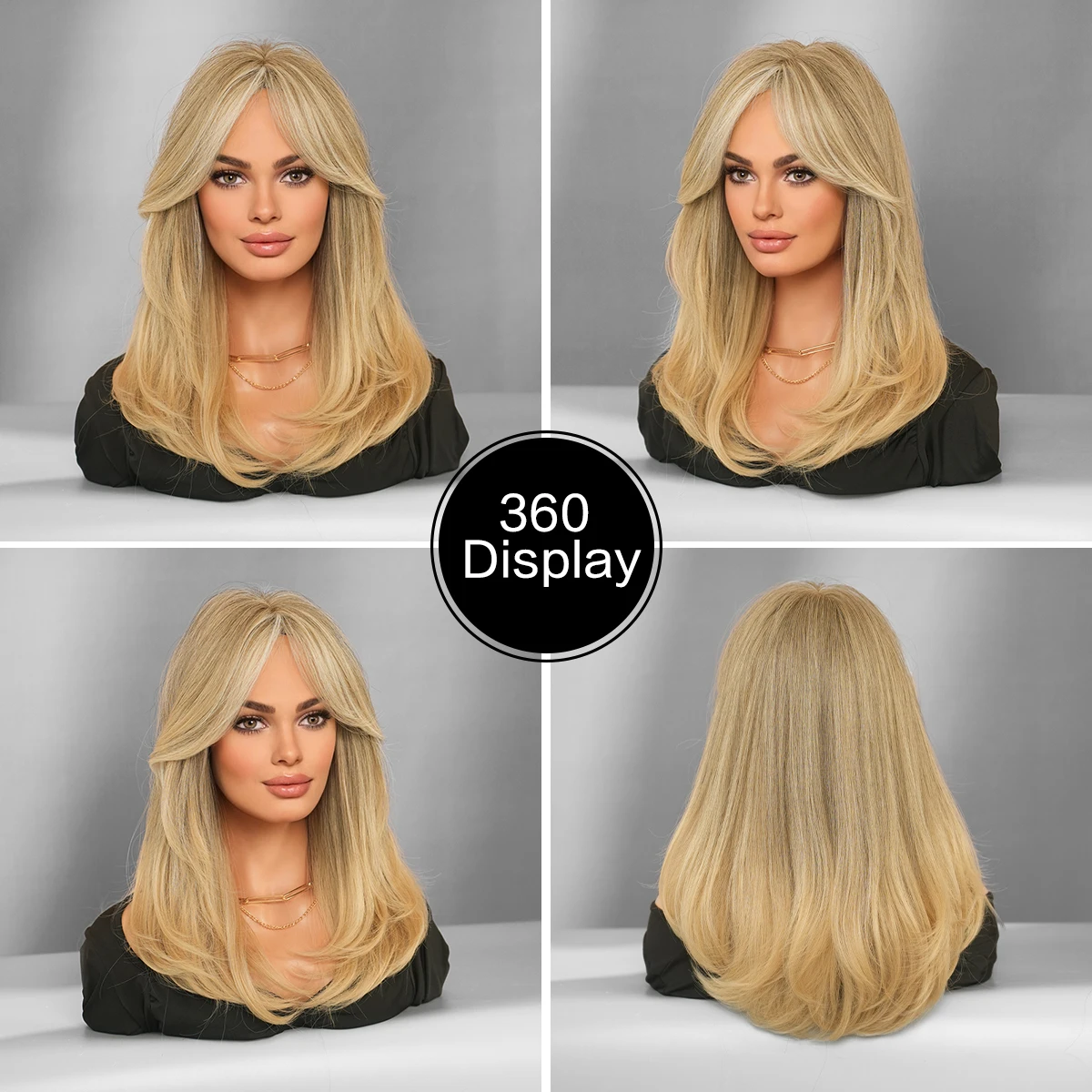 medium length blonde wig