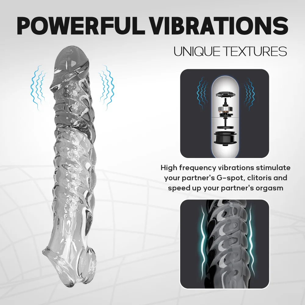 Reusable Penis Sleeve Extender Realistic Penis Condom Silicone Extension Sex Toy for Men Cock Enlarger