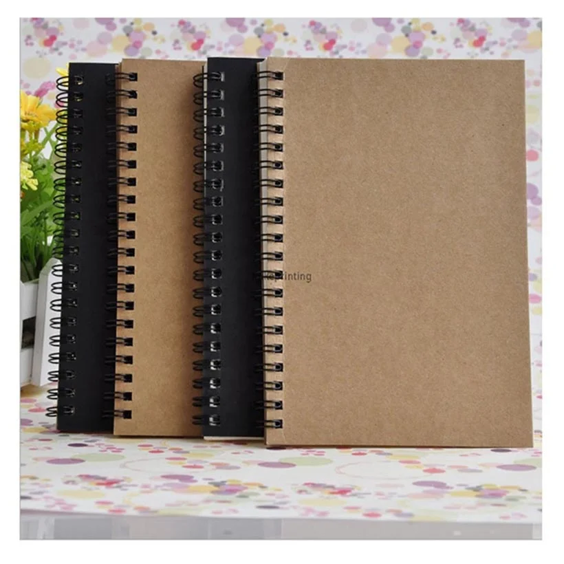 Customizable Journal Notebook Printing Agenda Softcover Note Books Cheap A5 Spiral Kraft Notebook