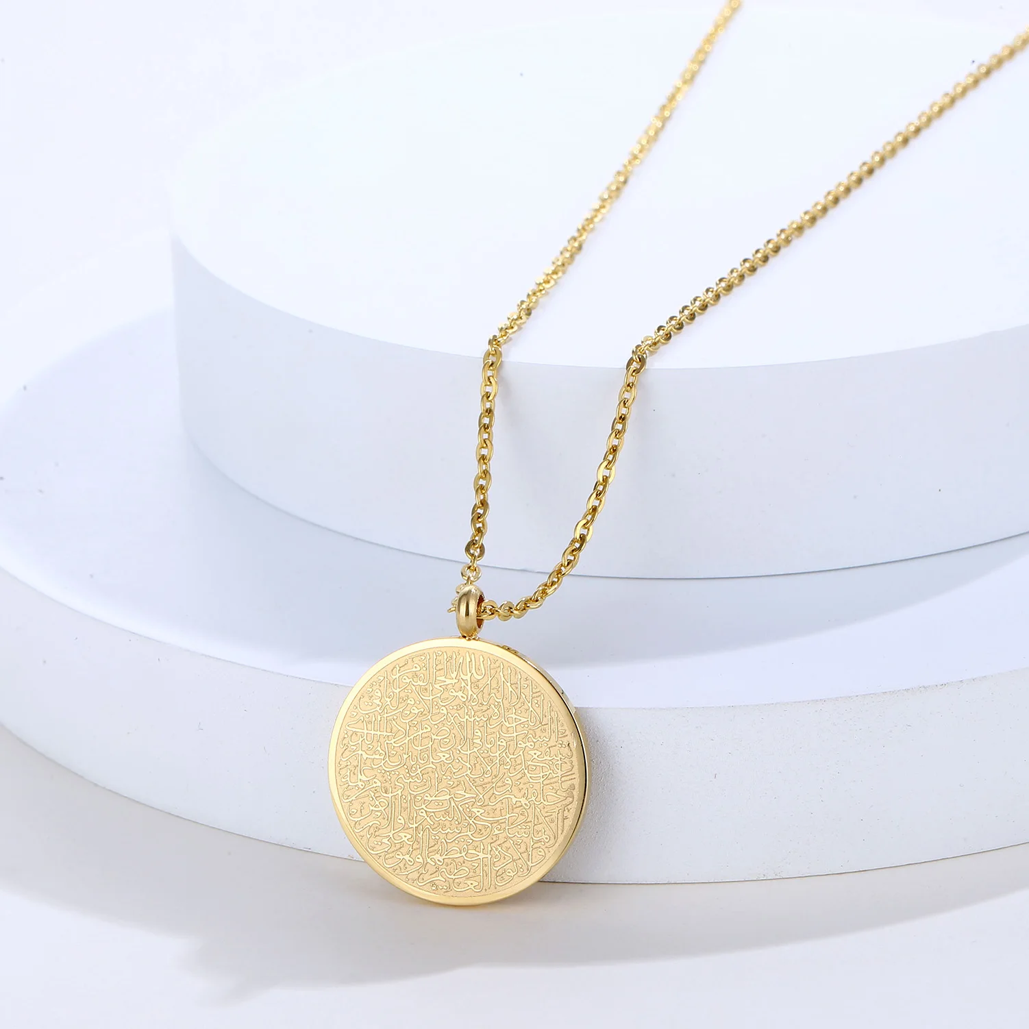 Quran Arabic Anello Islamico Ayatul Kursi - Acciaio Inox Apribile, Perfetto Per Eid E Ramadan Borkini Islamico Donna - Foto 9