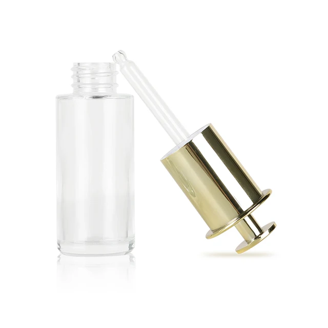 New design 100ml serum glass bottle clear for skin care cosmetic dropper bottle packaging