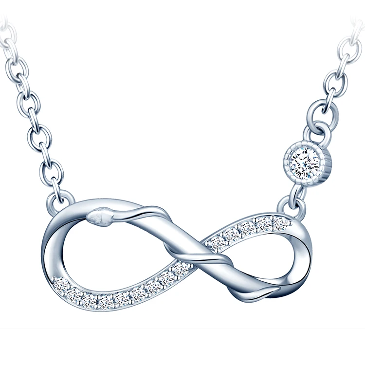 صلب 925 Silver Snake Winding Infinity Symbol Earrings Bracelet Necklace