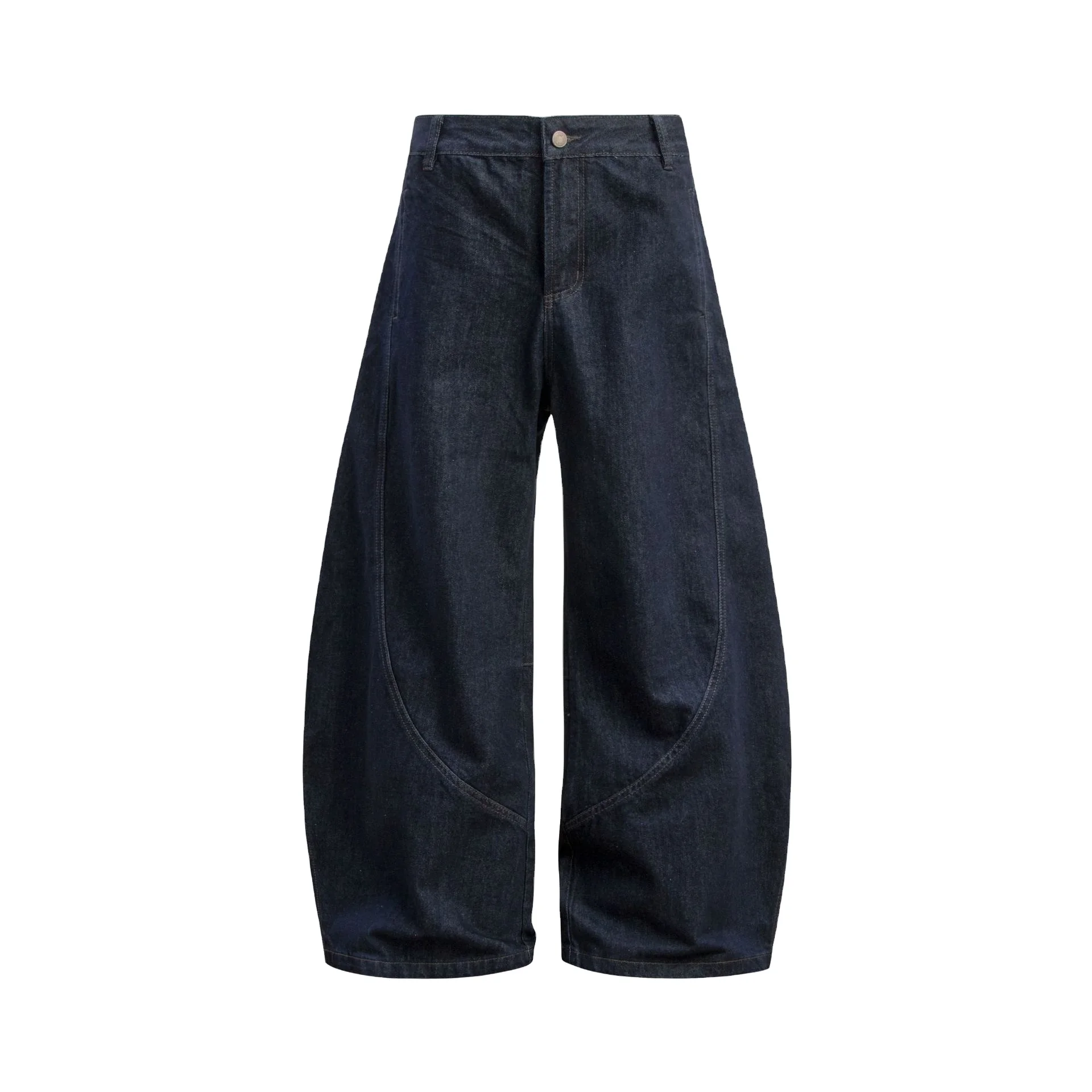 American Vintage Retro Casual All-Match Original Cowhide Denim Cropped Jeans Mid Waist Loose Drape Boot Cut Pants Scythe Boys