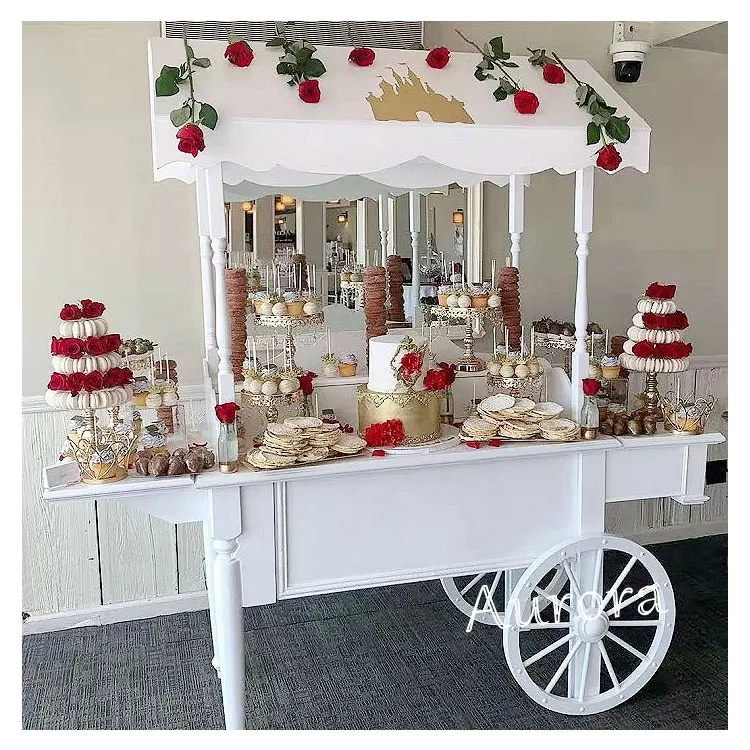Customized Wooden Flower Candy Cart Wedding Children Christmas Dessert
