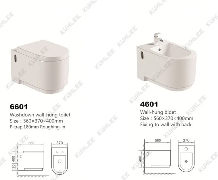 High Quality Wall Mount Toilet Set Bathroom Wc Rimless Wall Hung Ceramic Toilet With Bidet Sanitary Ware Suites