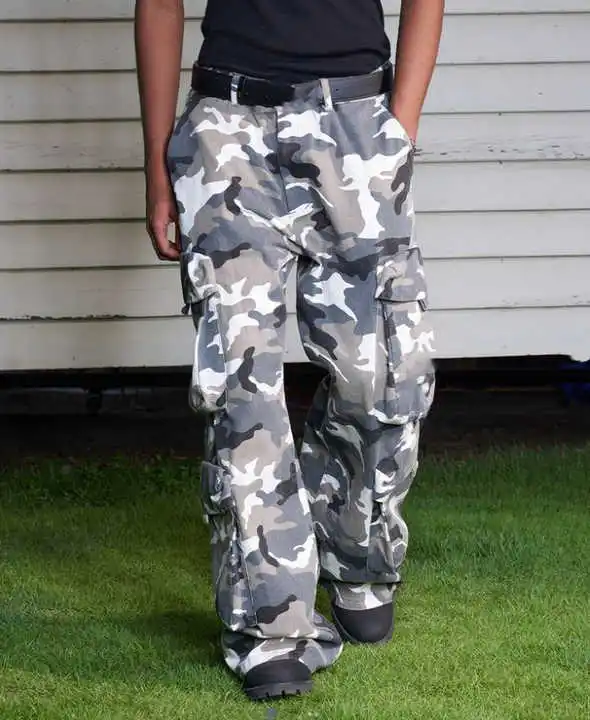 Salati Custom Cago Long Print Cotton Twill Wide Leg Baggy Carpenter Work Utility Tactical Camouflage Camo Cargo Pants for Men gallery 9