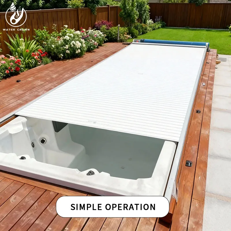 Water Crown SGAPC hochwertige automatische Poolabdeckung mit Rollladenfunktion, nagelneu, geeignet für Aufstellpools, hergestellt aus Aluminiumlegierung und Schaumstoff