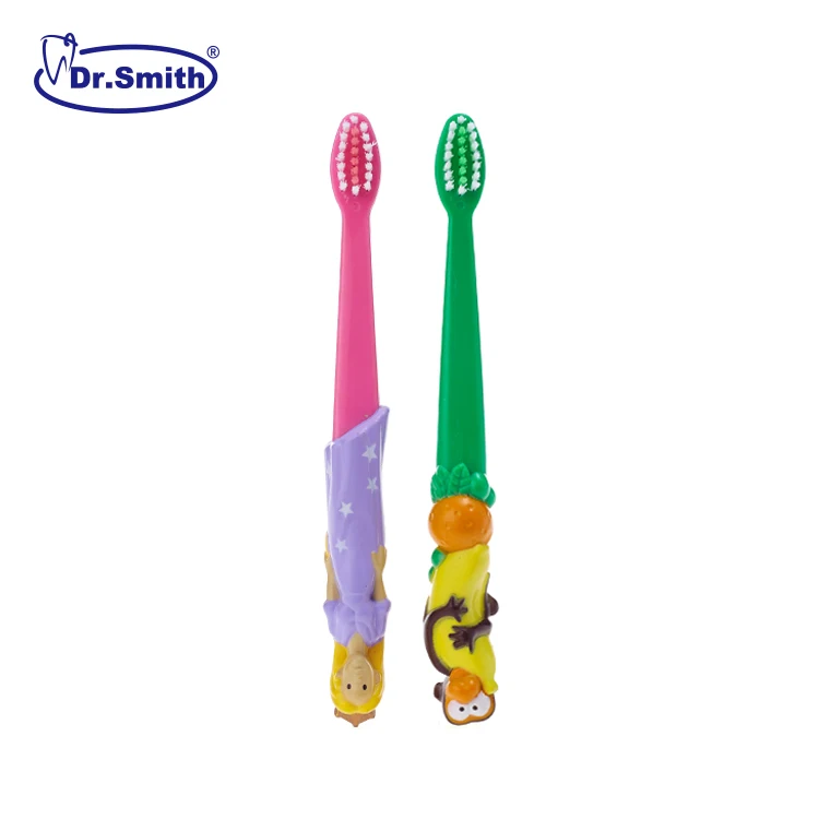 may mataas na kalidad na sertipikado, ISO, CE na pumasa sa mga bata toothbrush monkey cepillos de dientes u shaped toothbrush kids