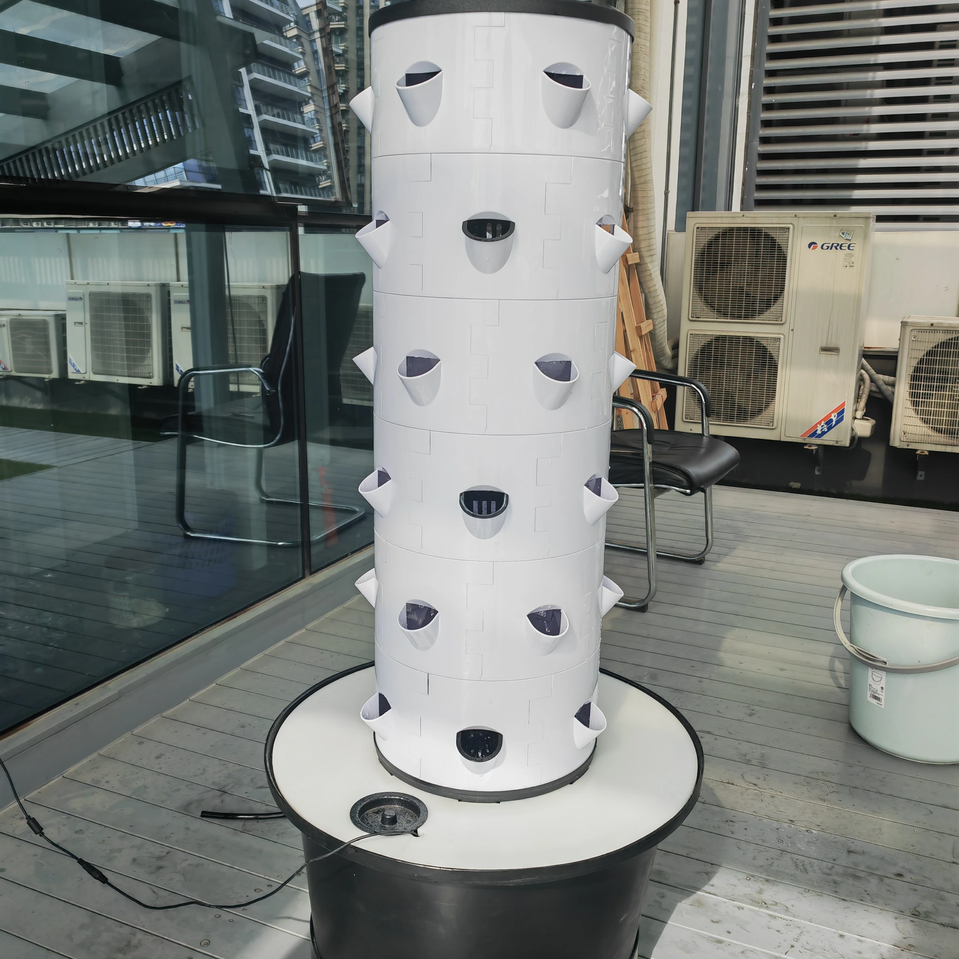 DIY Aeroponic Hydroponics Stackable Growing Systems New Agriculture Garden Vertical Petal Hydroponic Tower Growing Systems