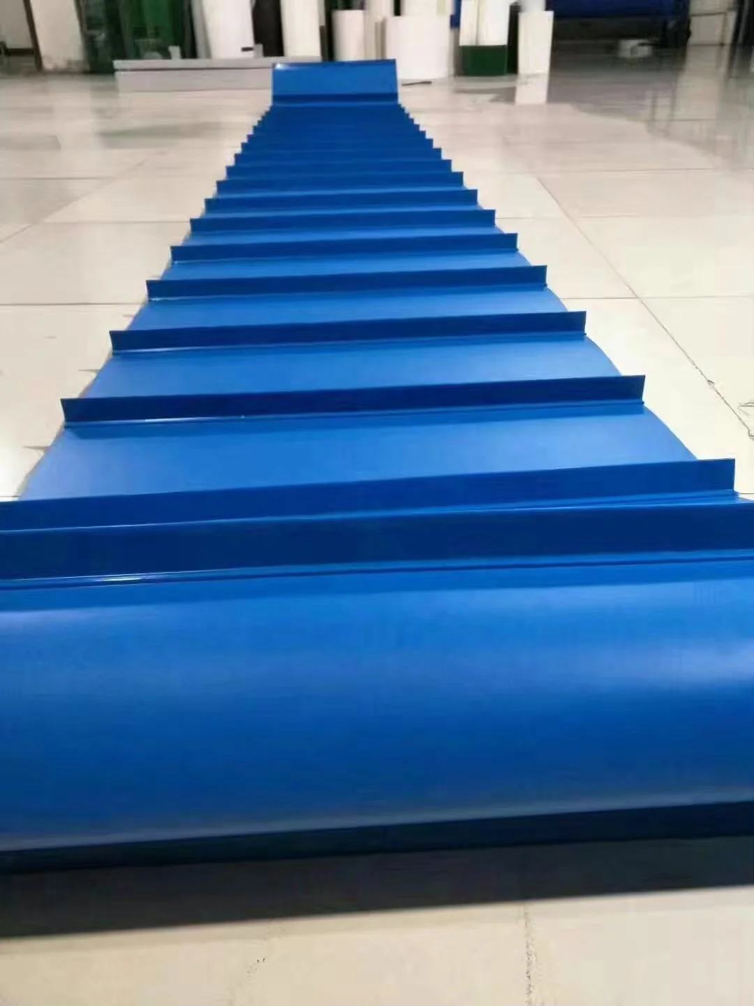 Blue PVC Conveyor Belts Width Cleats PVC Cleated Belt