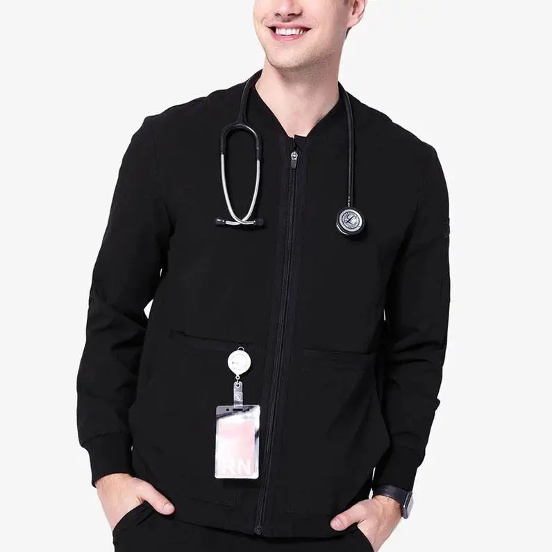 Custom Logo Medical Nursing Jogger Scrubs Jacket Hospital Long Sleeve