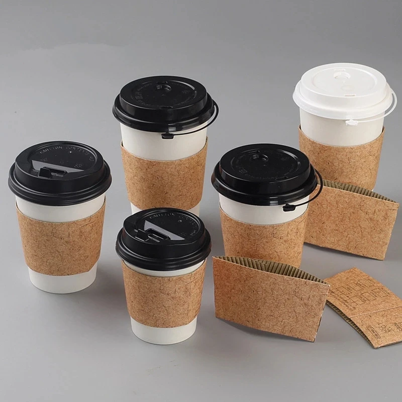 50pcs Single Wall Paper Cup 1.5oz Disposable Coffee Cups With Lids 16 Oz