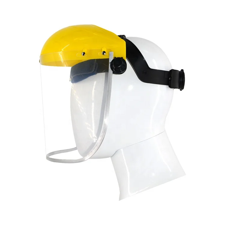 ПВХ промышленный защитный шлем для лица прозрачный с козырьком