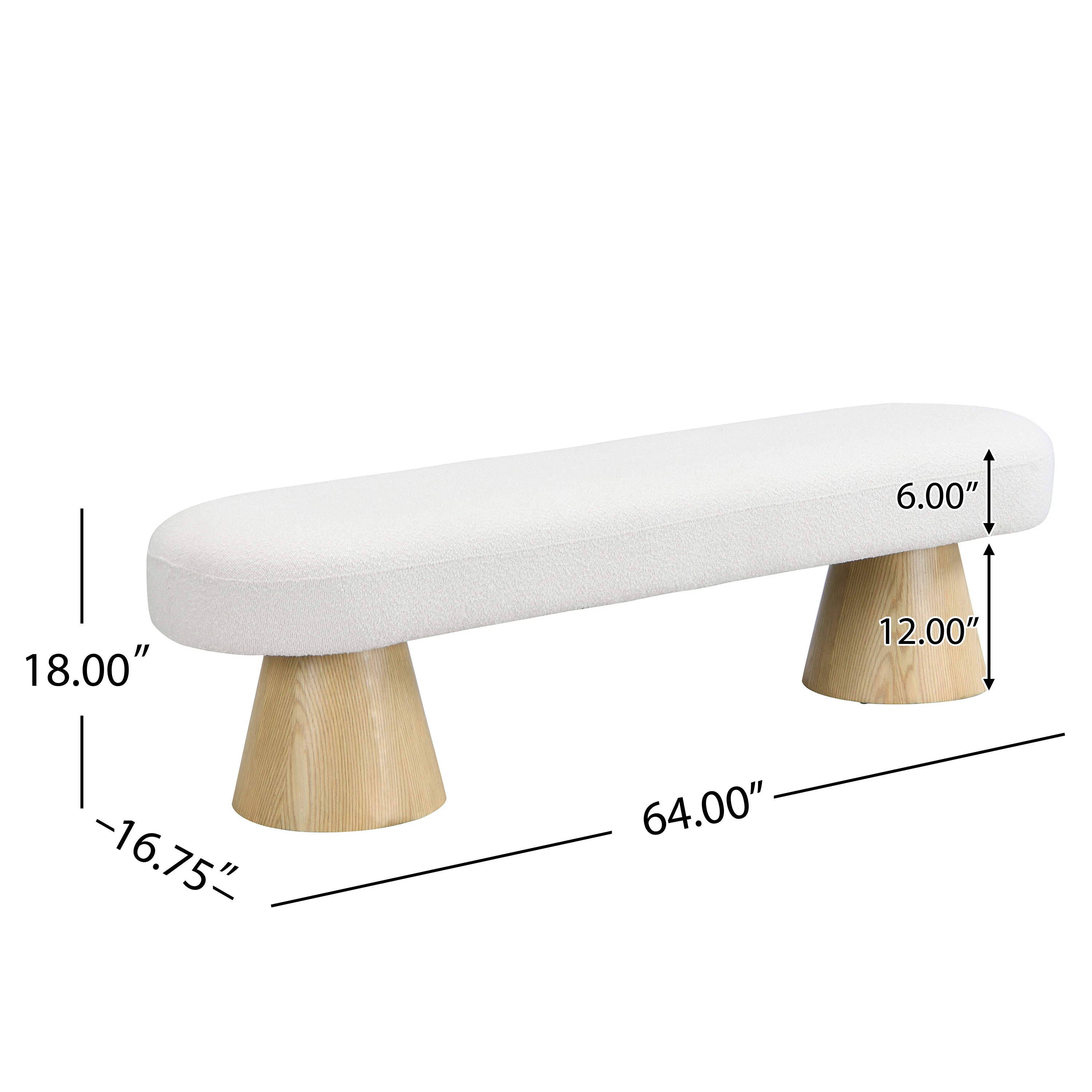 Elvarenae Orienne Bouclé Pedestal Bench — product detail