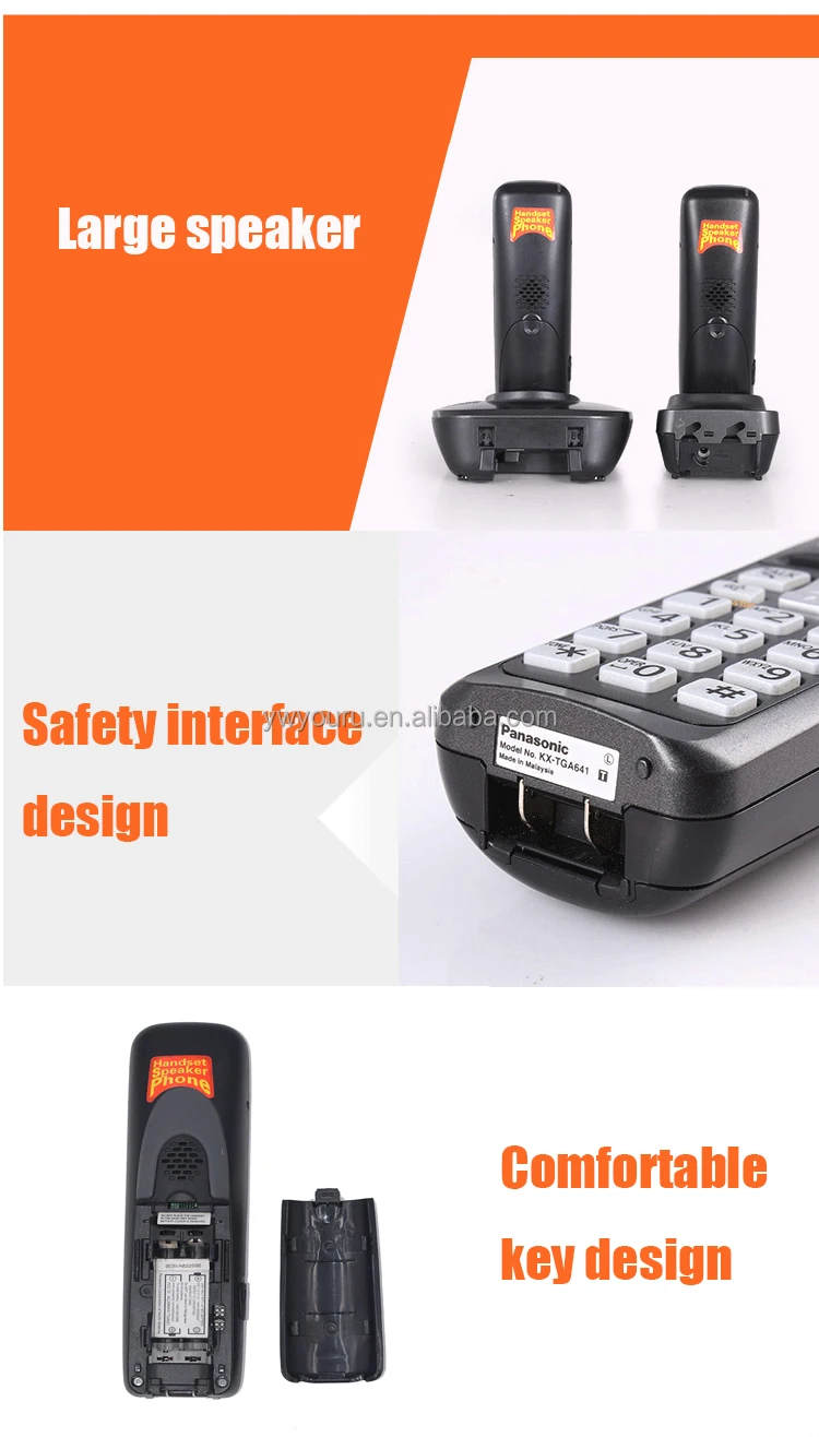 Large Button Digital Cordless Phone With Answer Machine Fixed