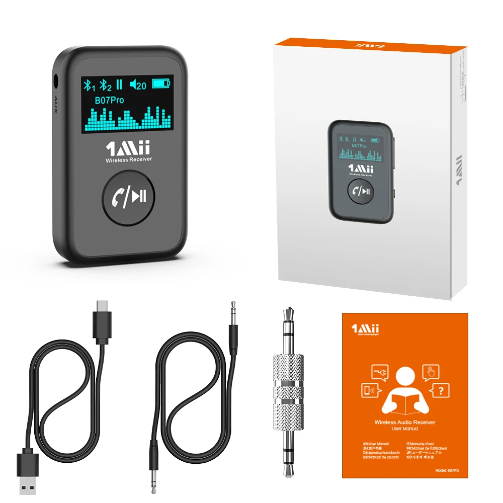 3.5mm Jack Aux Bluetooth Car Adapter With Oled Display Screen,Aptx Ll