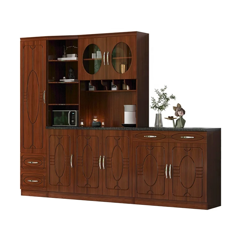 2022 New Customization Mdf Particle Board Kitchen Cabinet PVC Modern Kitchen Cabinet with Precut Granite Countertops