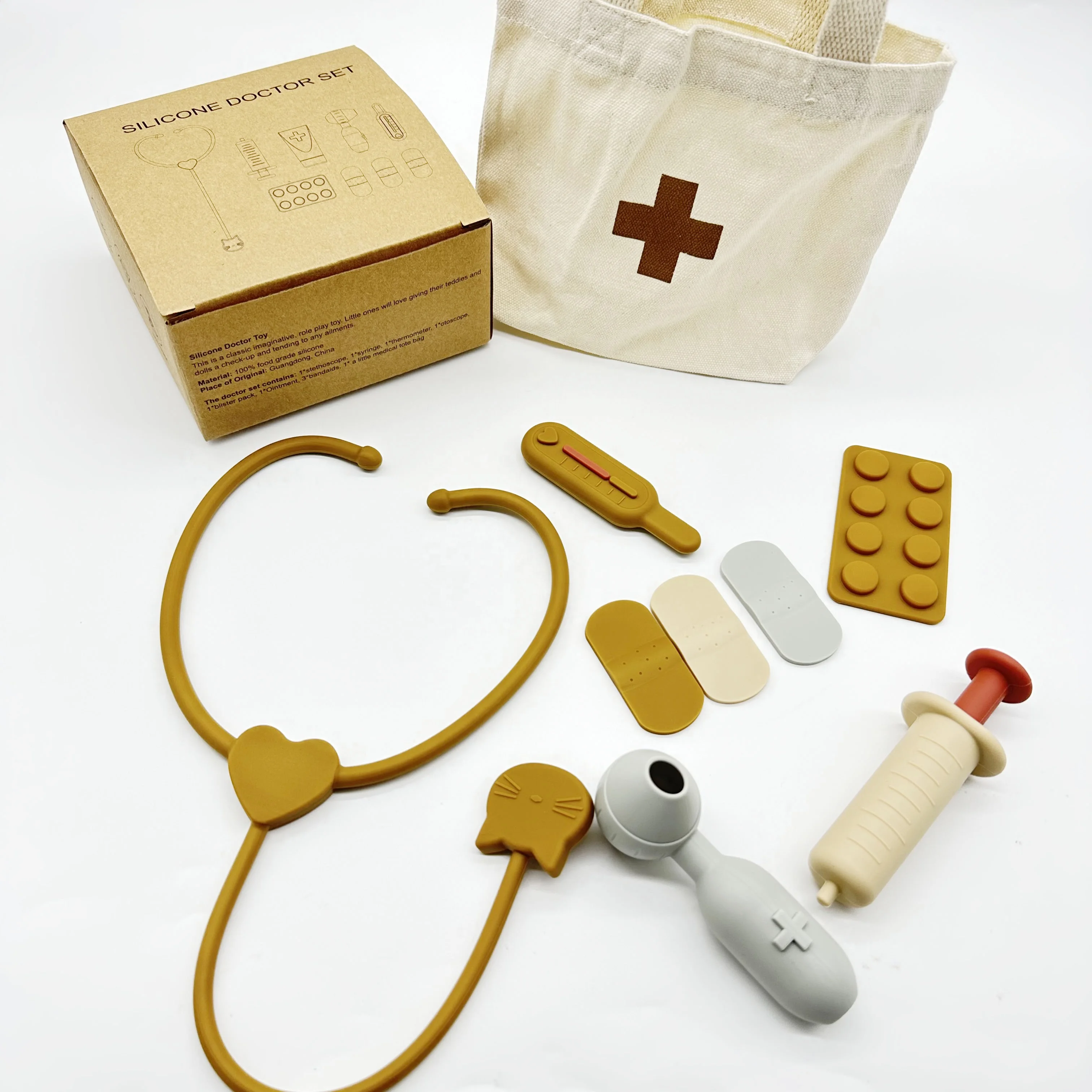 Оптовая продажа безбпа силиконовый игровой комплект для доктора ролевая игрушка детей