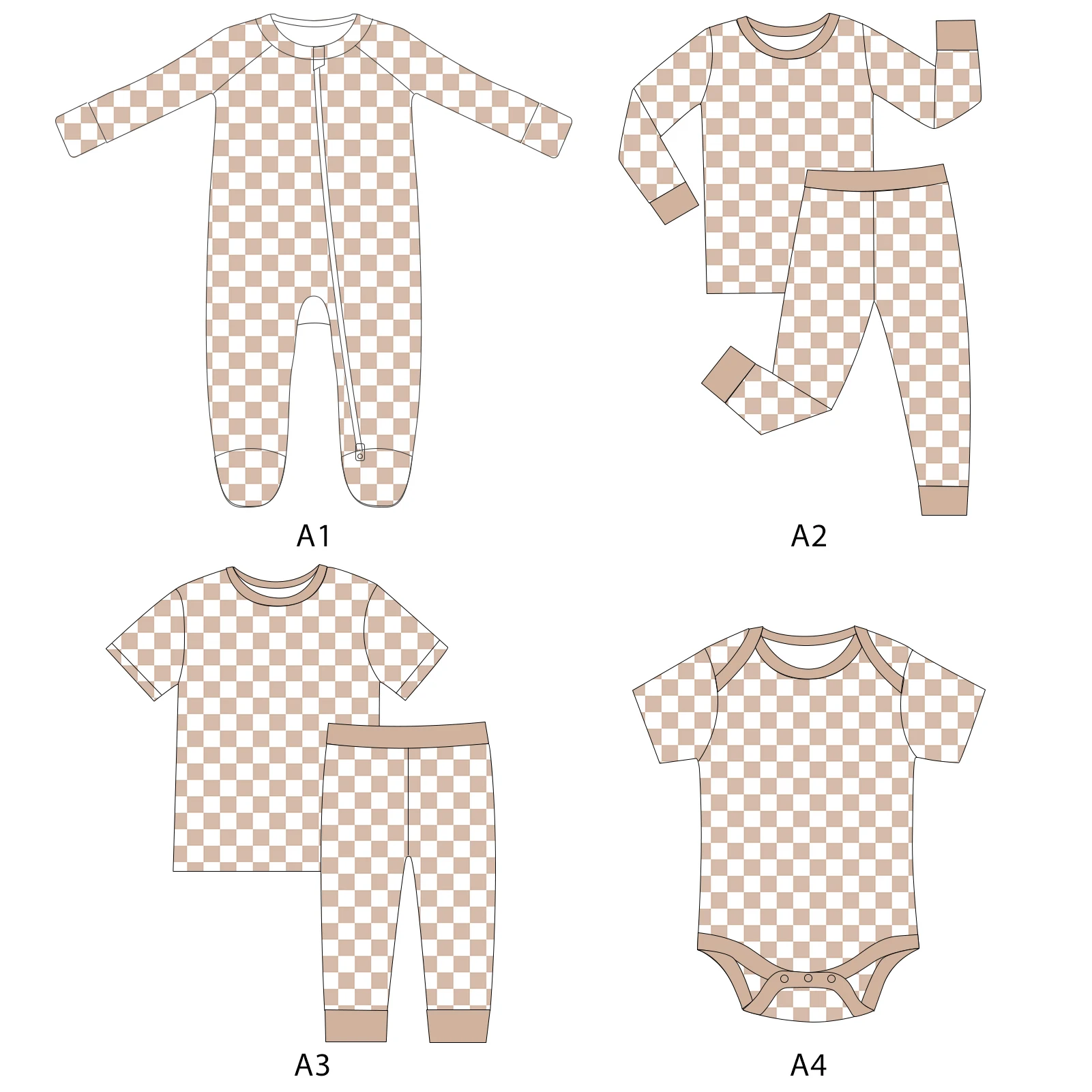 Custom Newborn Baby Clothes Kids Clothing Natural Fabric 95%Bamboo 5%Spandex  Long Sleeves  Footie Zipper Baby Pajamas