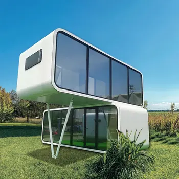 Modern Capsule Mini House Tiny House 20ft Modular Apple House Apple Cabin For Office Bedroom Hotel Kitchen & Toilet