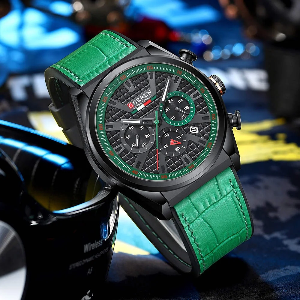 Curren 8392 Latest Reloj Scale Wristwatch Water Resist Analog Fashion Mens Japan Quartz Stainless Steel case Back Watches
