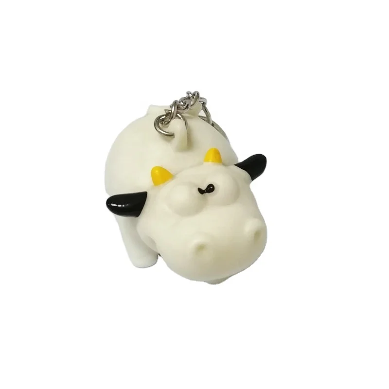 Custom 3d Poopoo Animal Plastic Keychains Squeeze Pooping Cow Soft Pvc Keychains