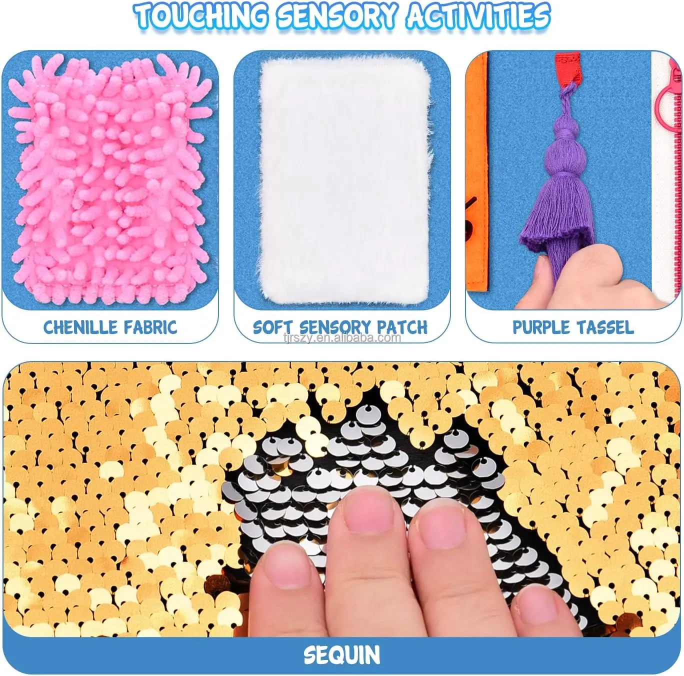Fidget Blanket for Elderly Adults and Seniors, Gift Game and Toy for Alzheimer's or Dementia Busy Blanket