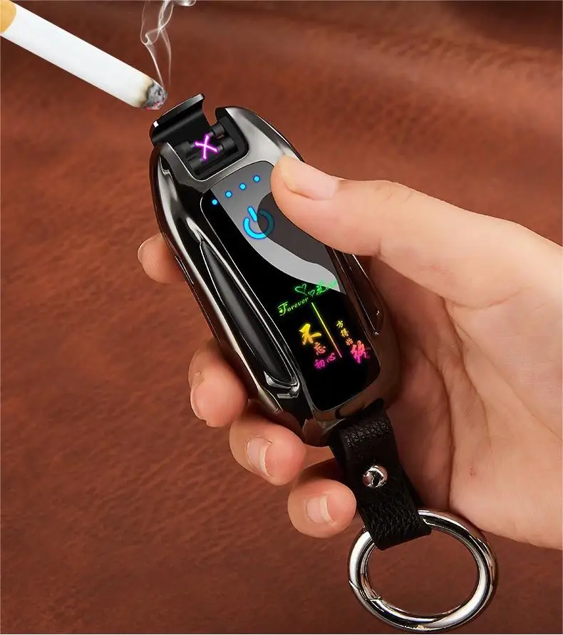 Creative Usb Dual Arc. Car Cigarette Lighter Car Lighter Key Chain